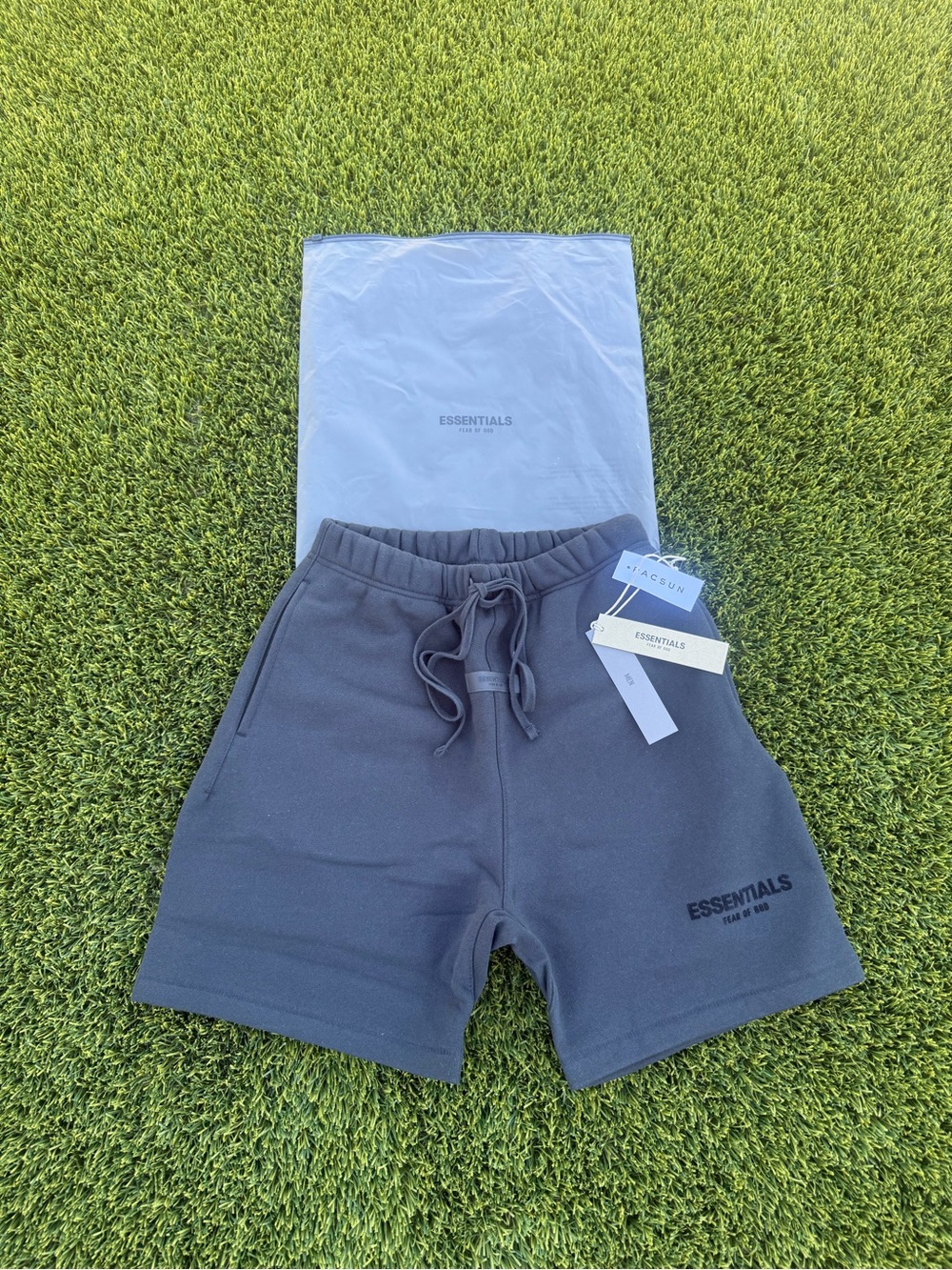 ESSENTIALS Men’s Charcoal Logo Sweat Shorts